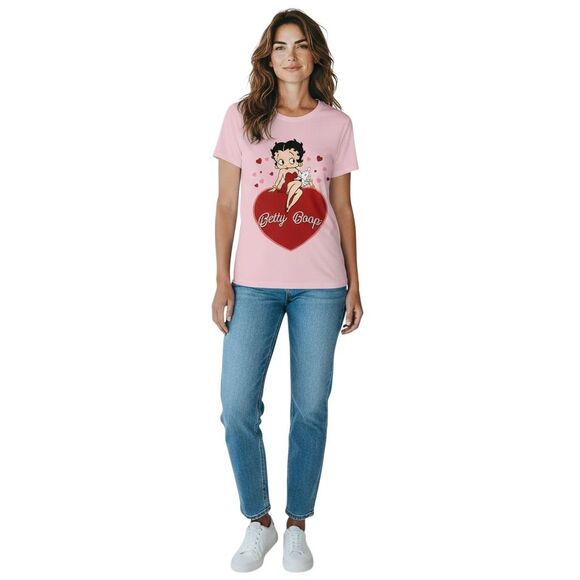 Fleischer Studios Incorporated Tops - Betty Boop Sweetheart Pink Unisex T-Shirt Size L Graphic Print